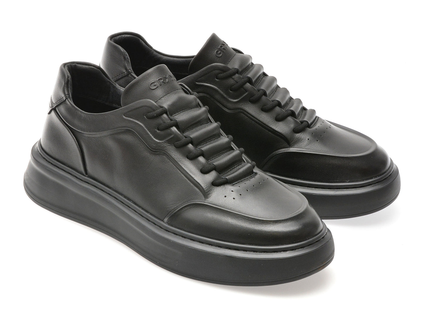 Pantofi sport GRYXA negri, 5618, din piele naturala