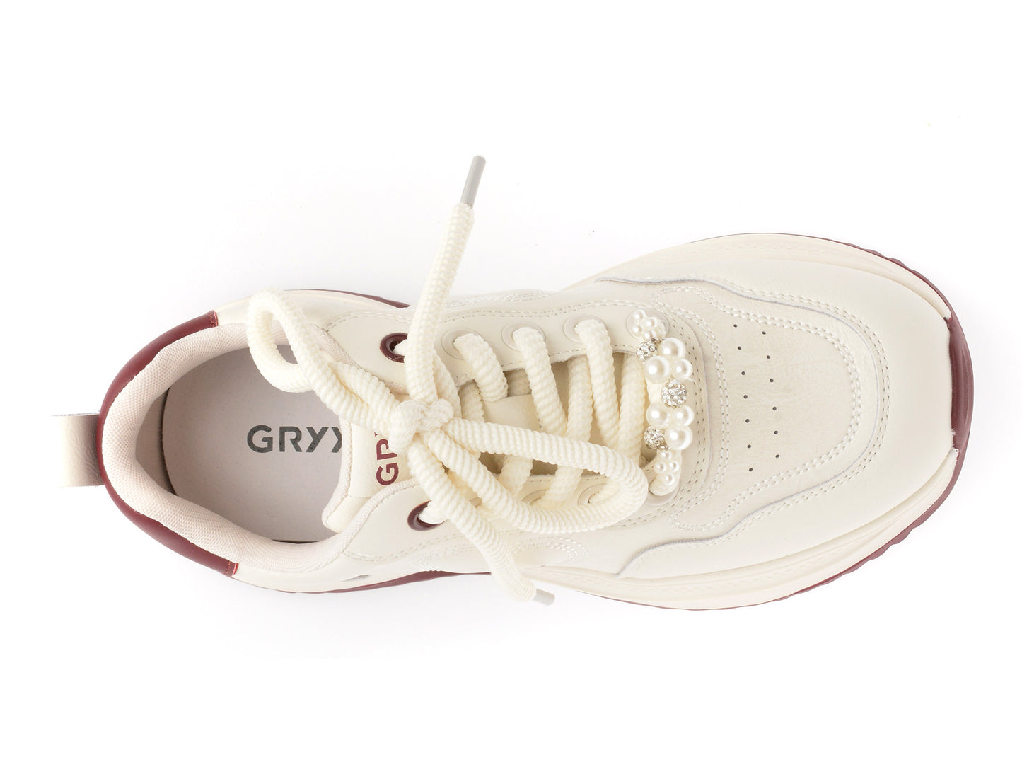Pantofi sport GRYXA albi, 1165, din piele ecologica