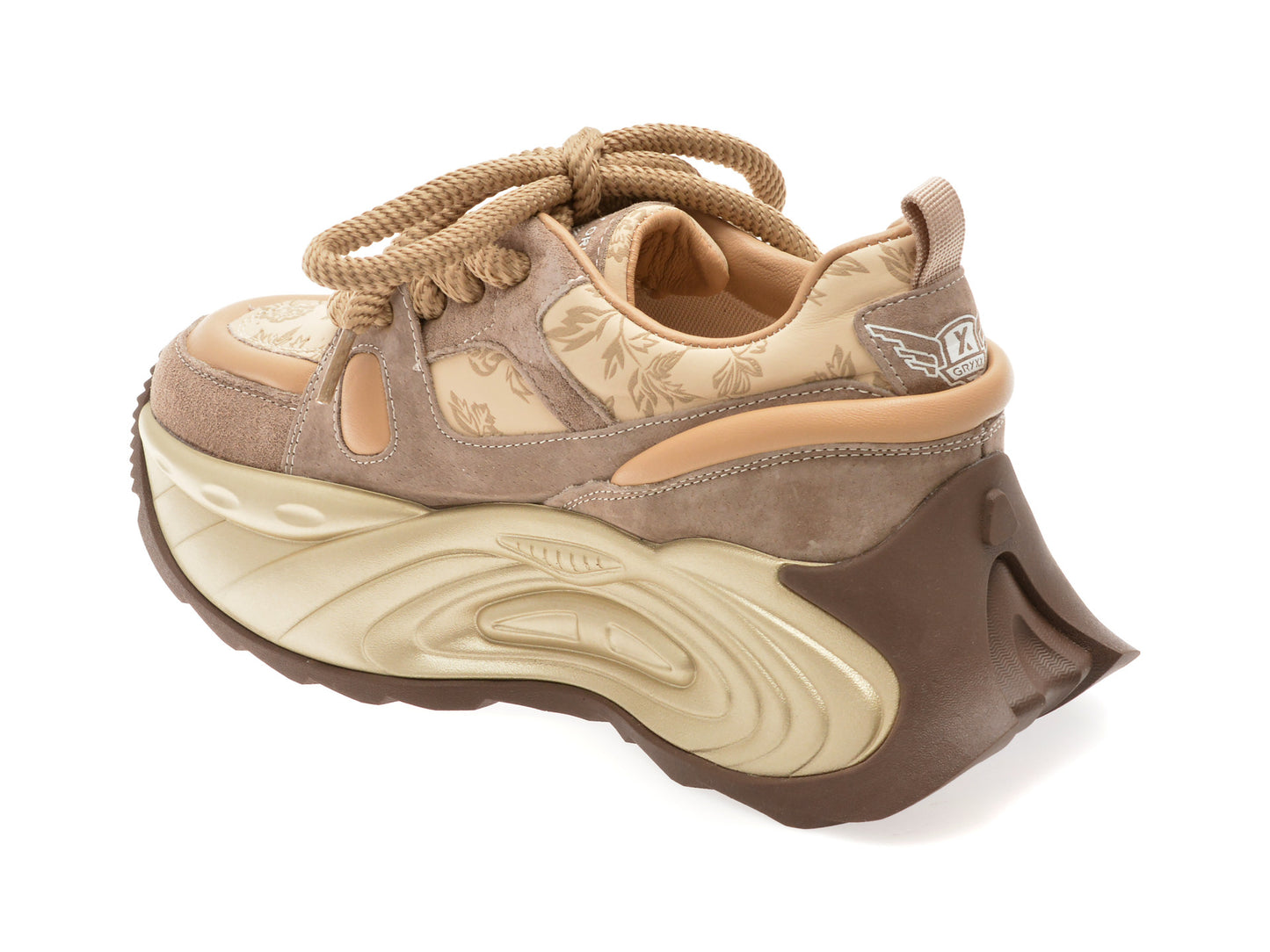 Pantofi sport GRYXA nude, 2388, din piele ecologica