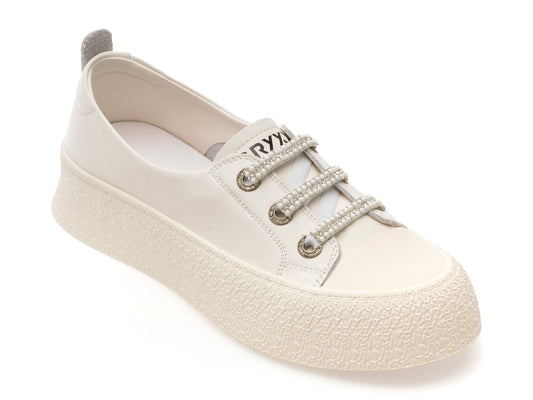 Pantofi sport GRYXA albi, 24992, din piele naturala