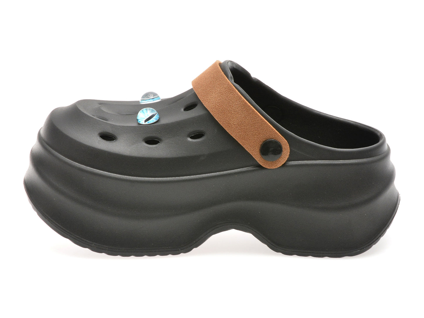 Papuci GRYXA negri, E821, din pvc