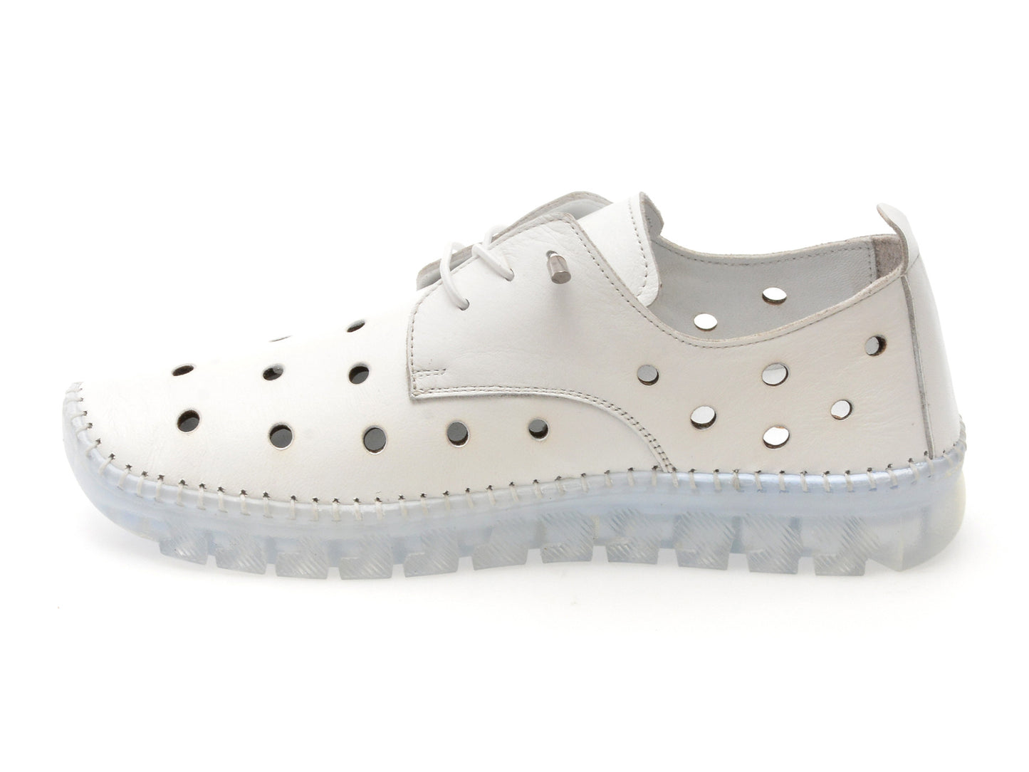 Pantofi GRYXA albi, MN8006, din piele naturala