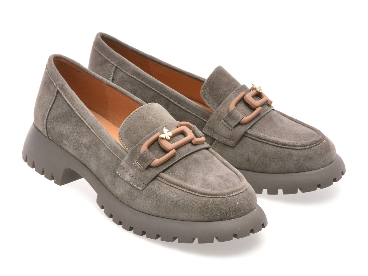 Mocasini GRYXA gri, V856G45, din piele intoarsa