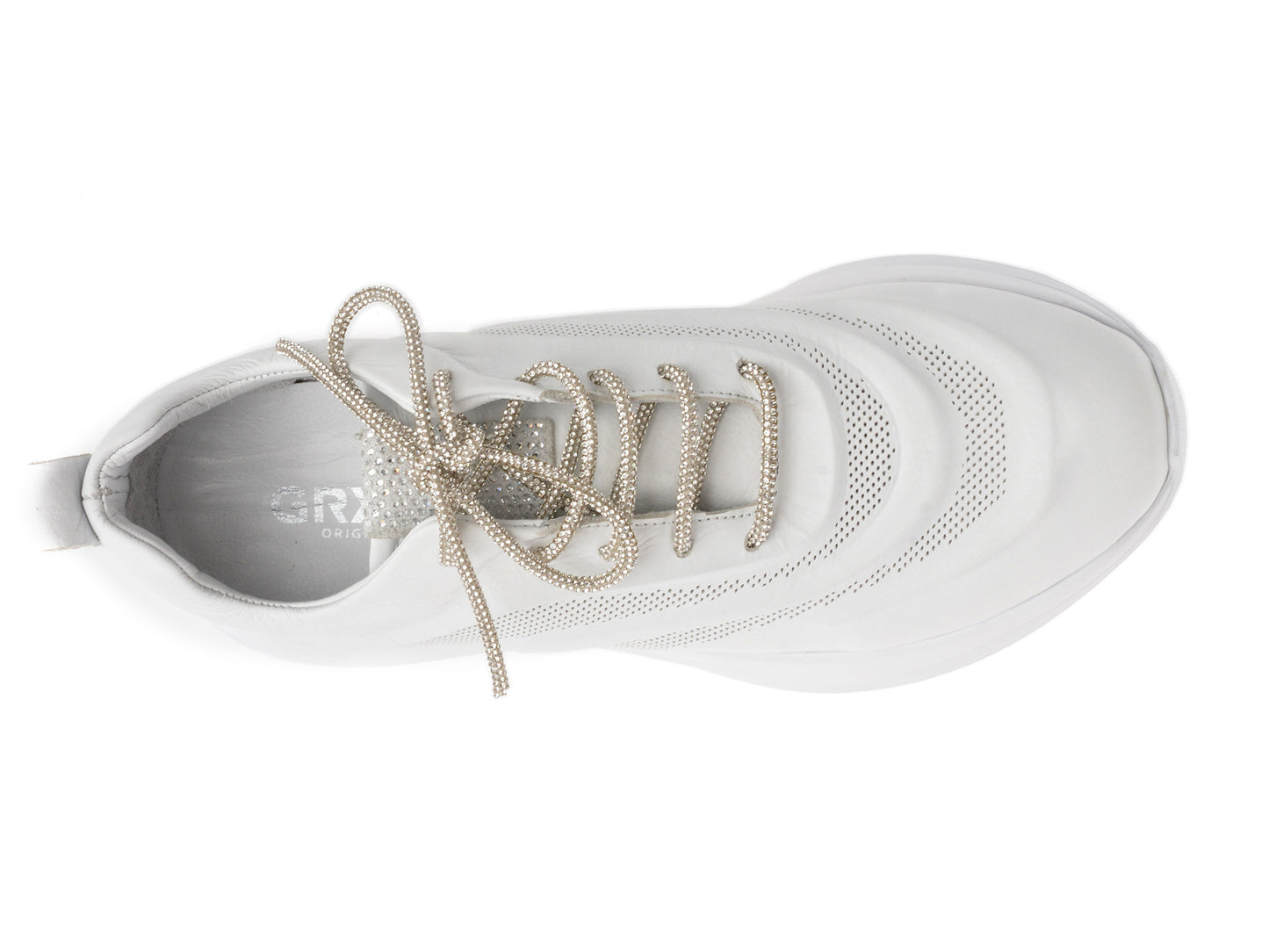 Pantofi sport GRYXA albi, 92241, din piele naturala