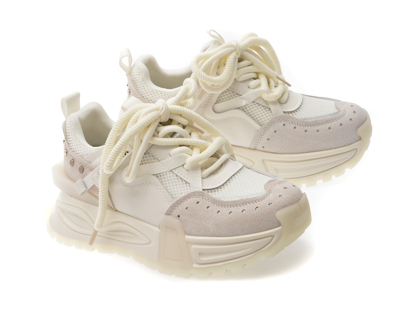 Pantofi sport GRYXA albi, 90511, din material textil