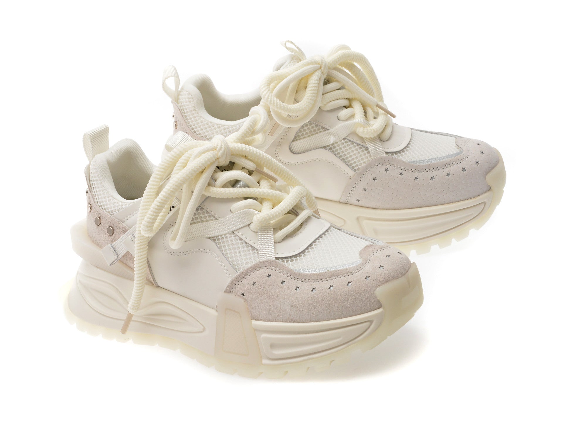 Pantofi sport GRYXA albi, 90511, din material textil