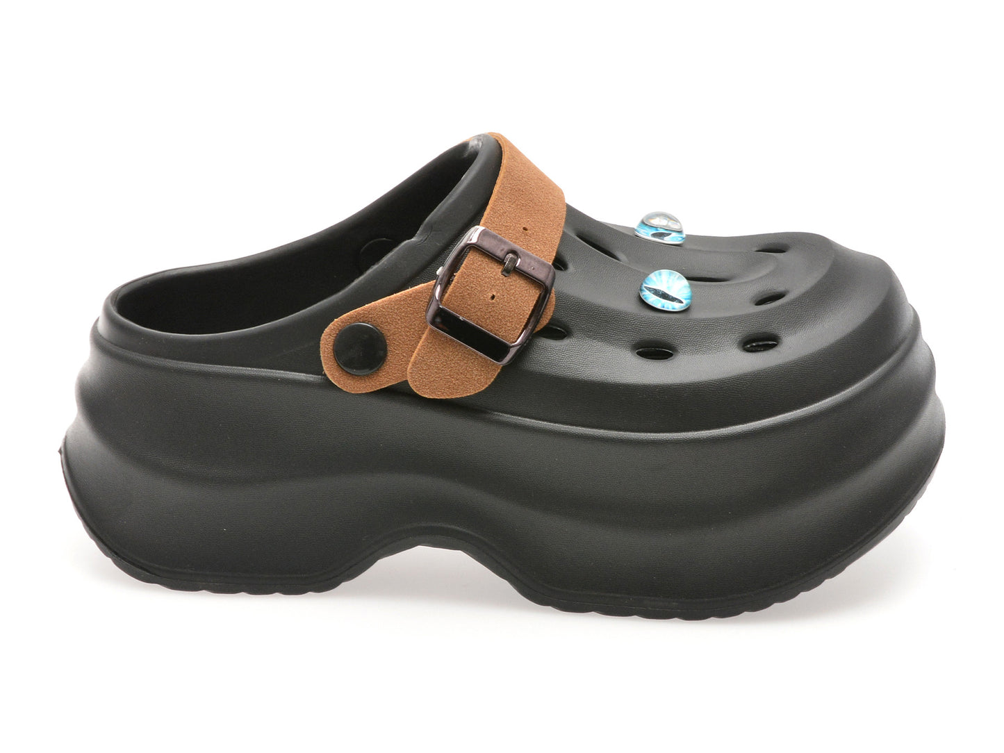 Papuci GRYXA negri, E821, din pvc