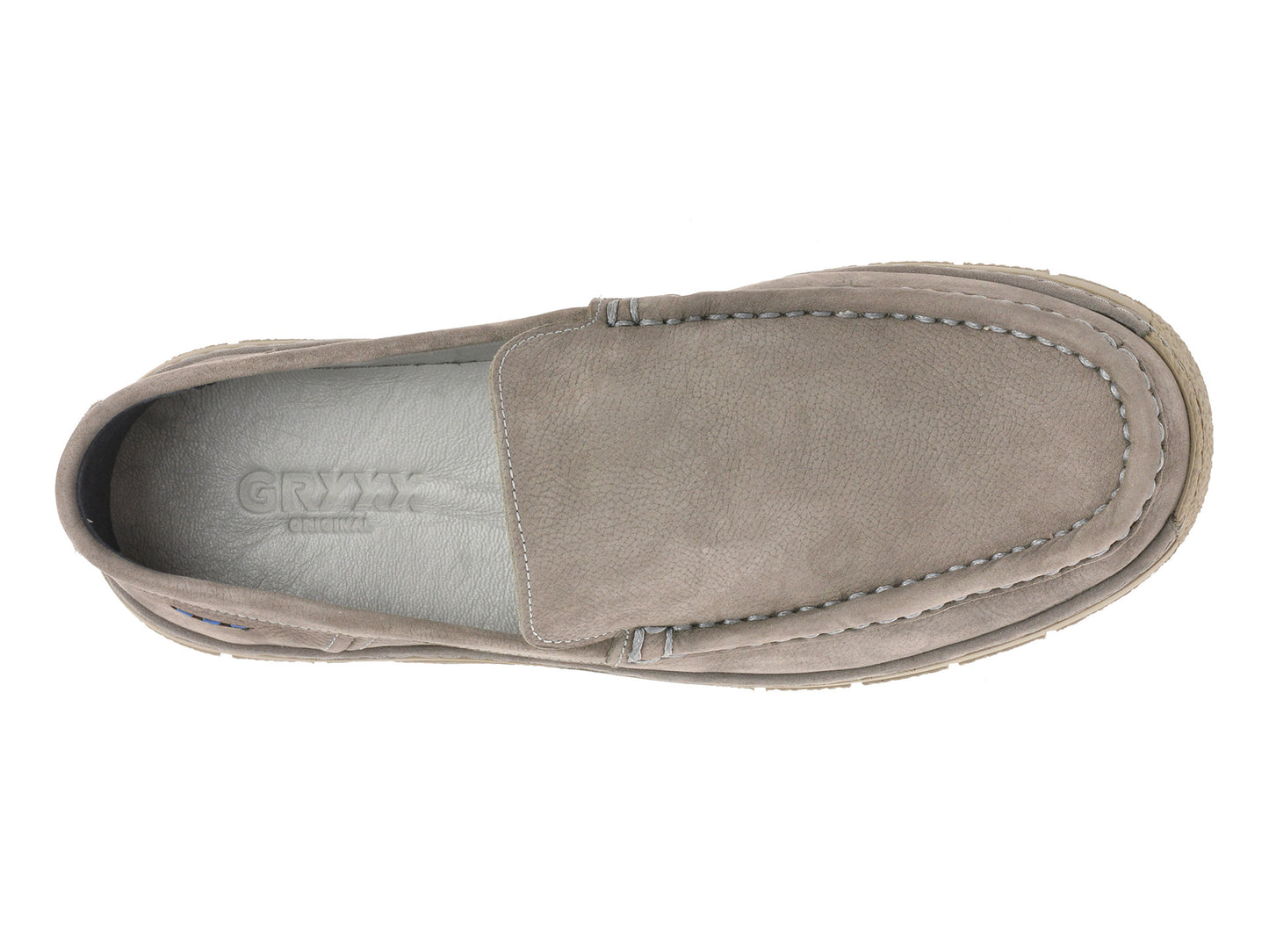 Mocasini GRYXA gri, M25Y16, din nabuc