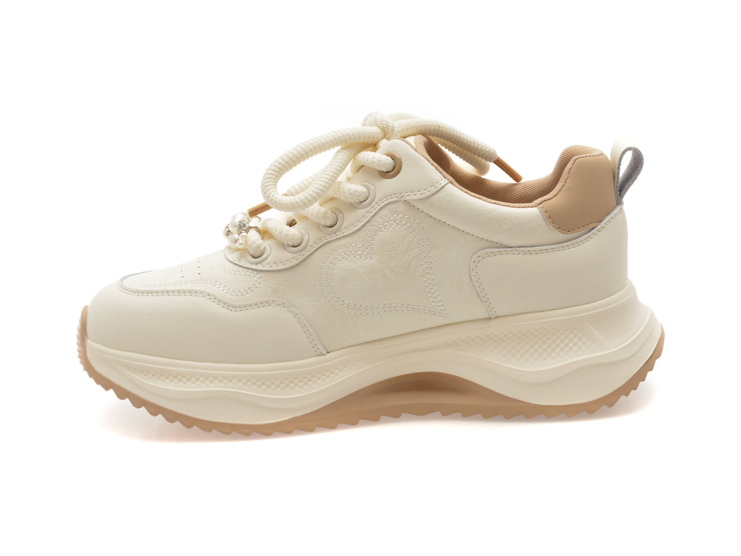 Pantofi sport GRYXA albi, 1165, din piele ecologica