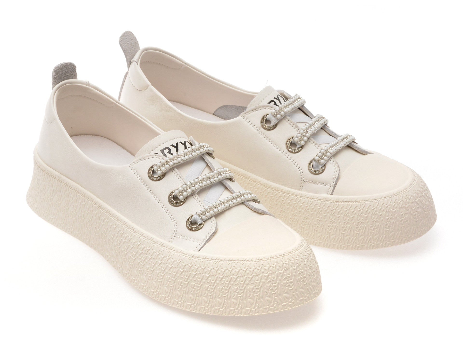 Pantofi sport GRYXA albi, 24992, din piele naturala