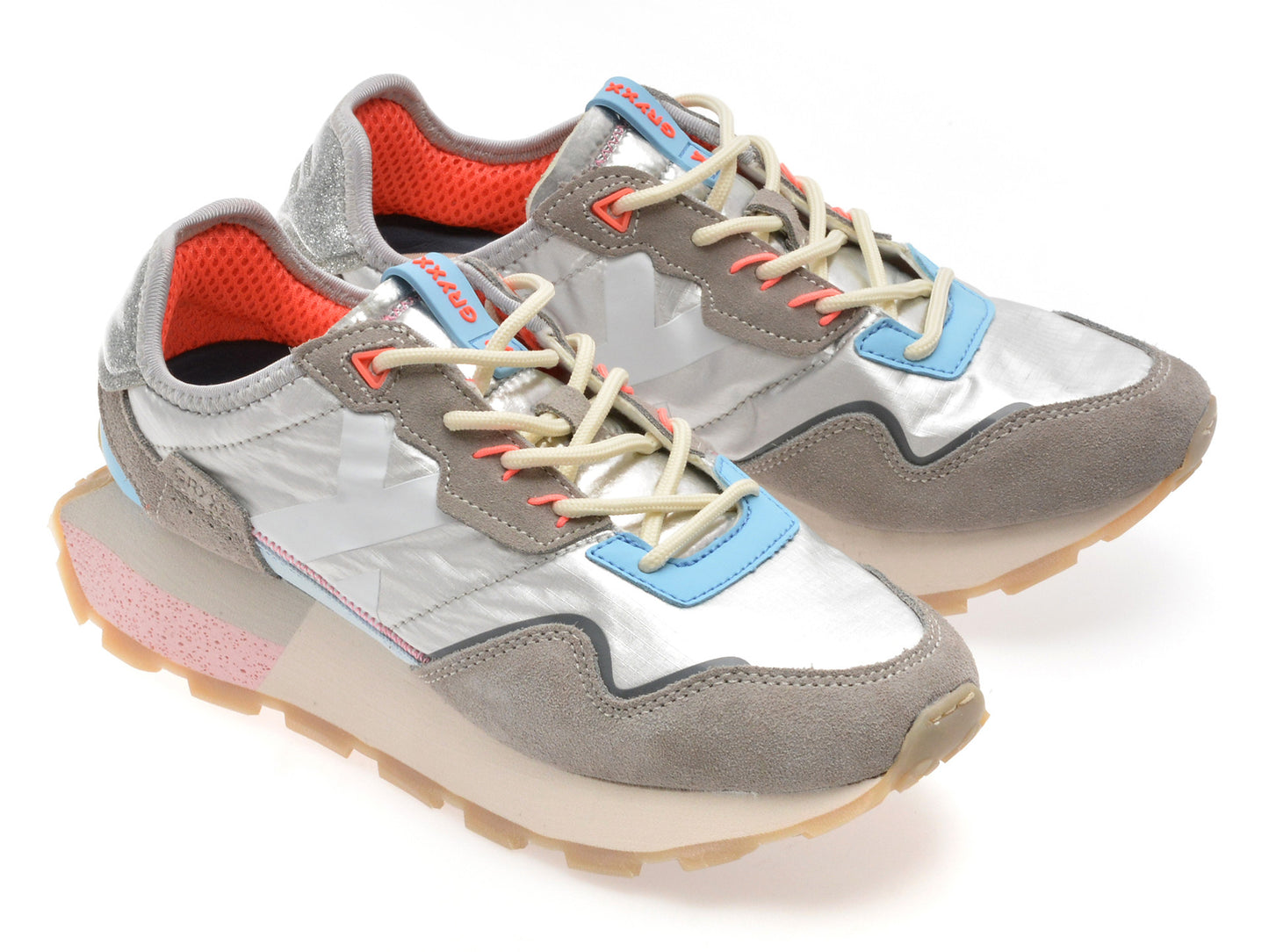 Pantofi sport GRYXA albi, 40061W, din material textil