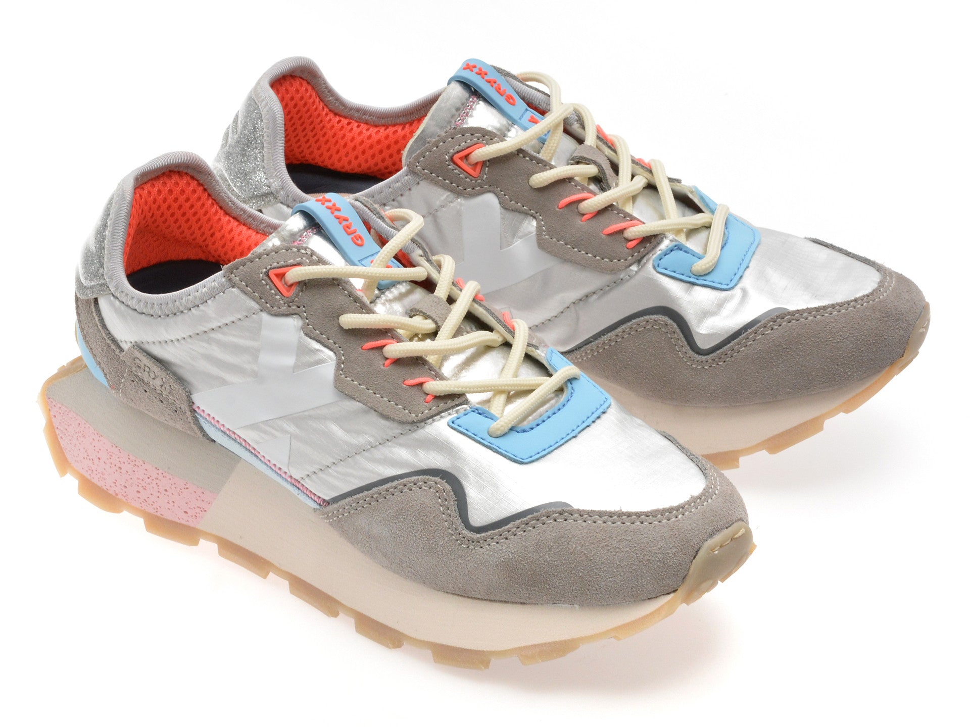 Pantofi sport GRYXA albi, 40061W, din material textil