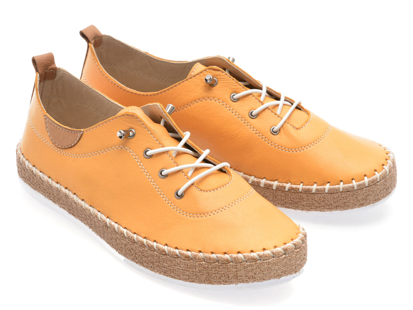 Pantofi GRYXA galbeni, EV3016, din piele naturala