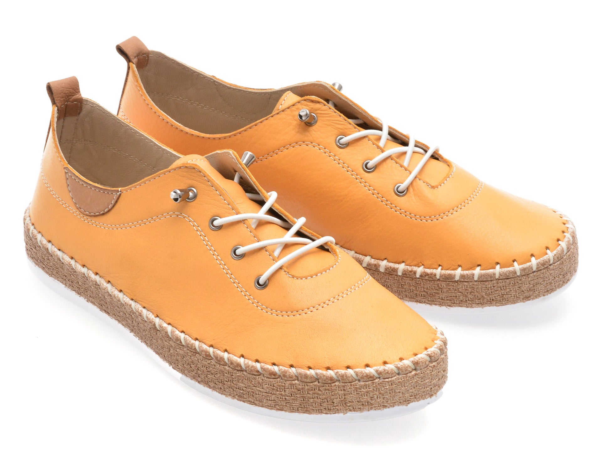 Pantofi GRYXA galbeni, EV3016, din piele naturala