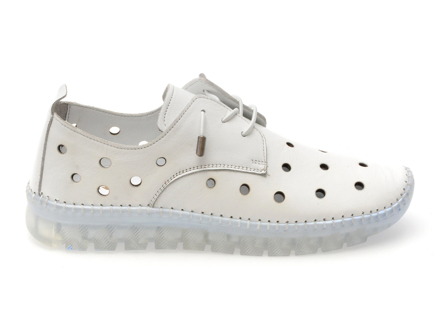 Pantofi GRYXA albi, MN8006, din piele naturala