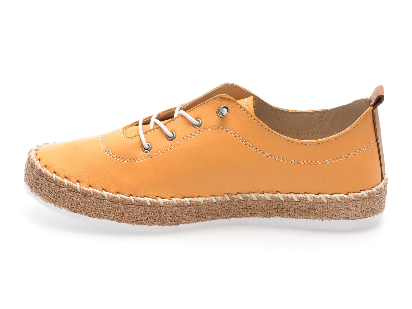 Pantofi GRYXA galbeni, EV3016, din piele naturala