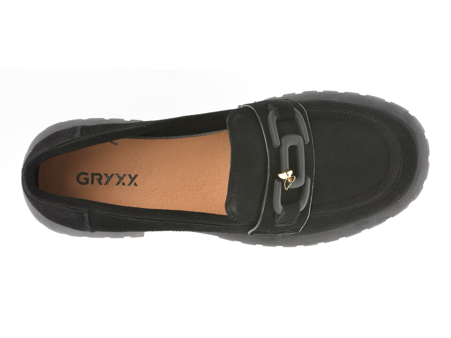 Mocasini GRYXA gri, V856G45, din piele intoarsa