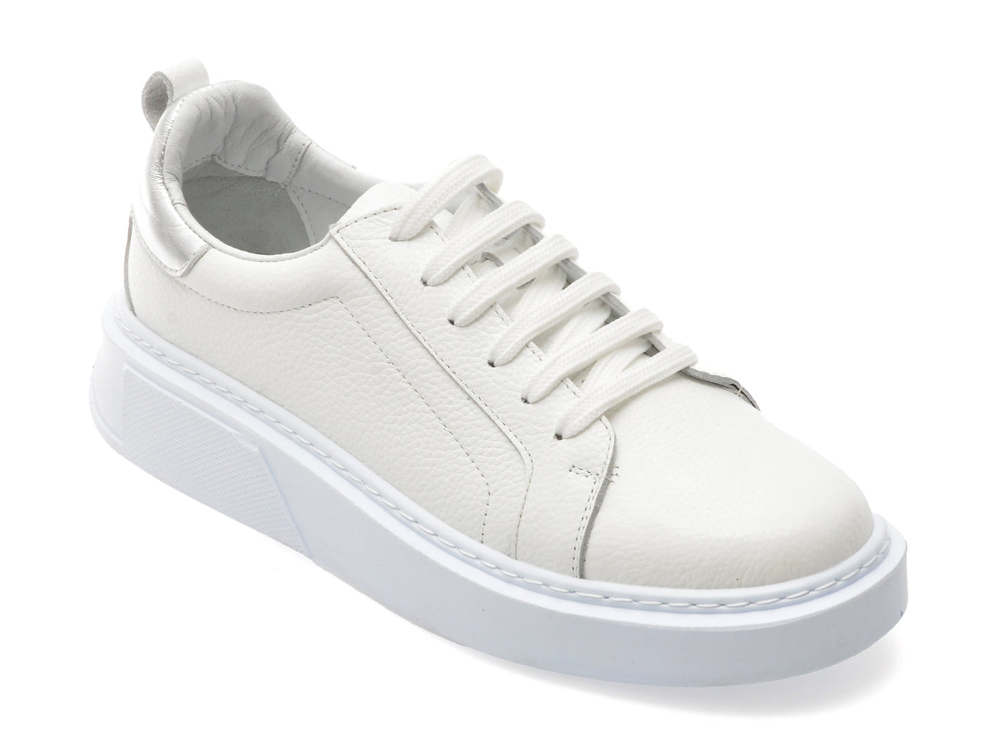 Pantofi sport GRYXA albi, MN2320, din piele naturala