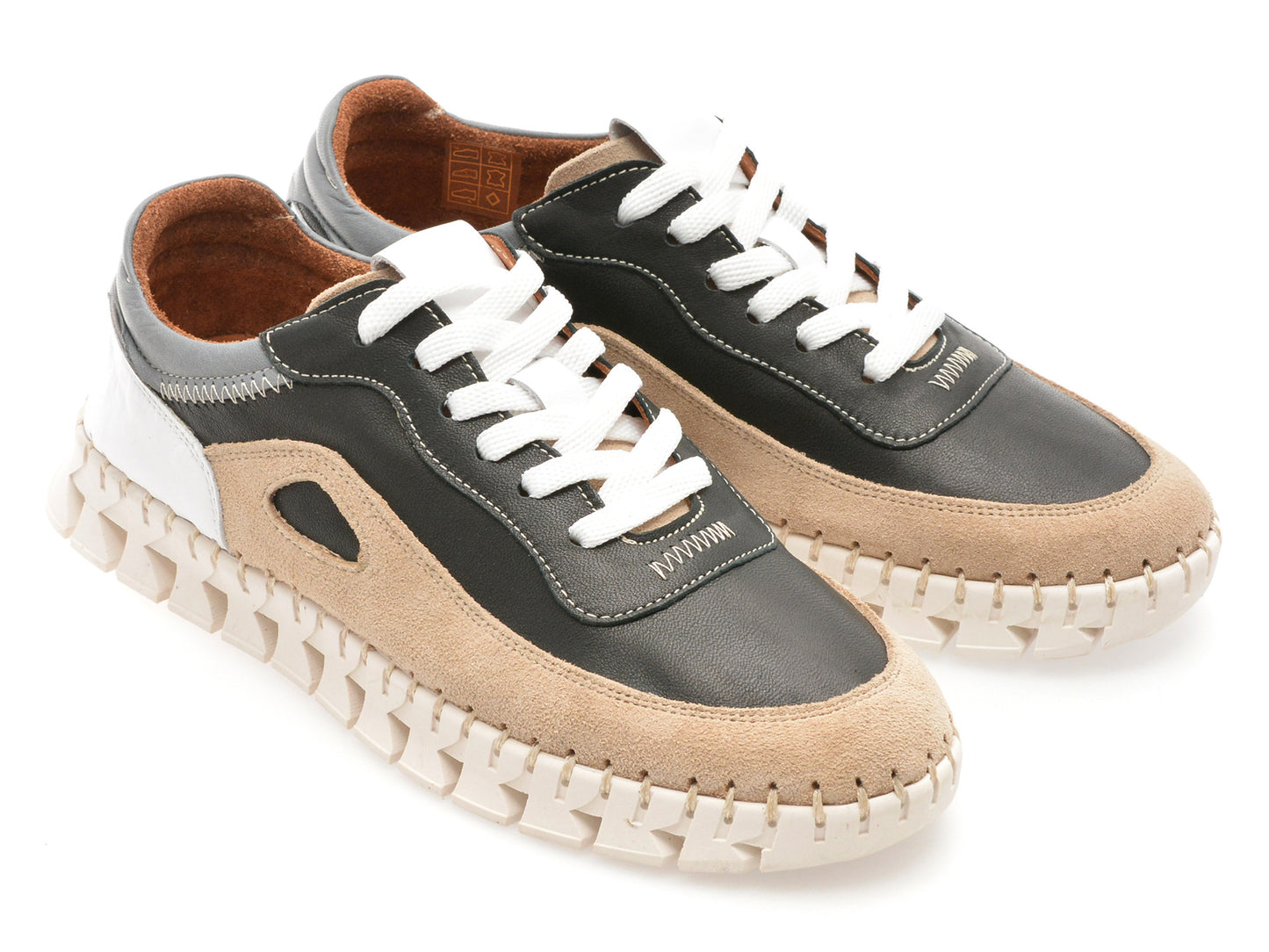 Pantofi sport GRYXA albi, 1391993, din piele naturala