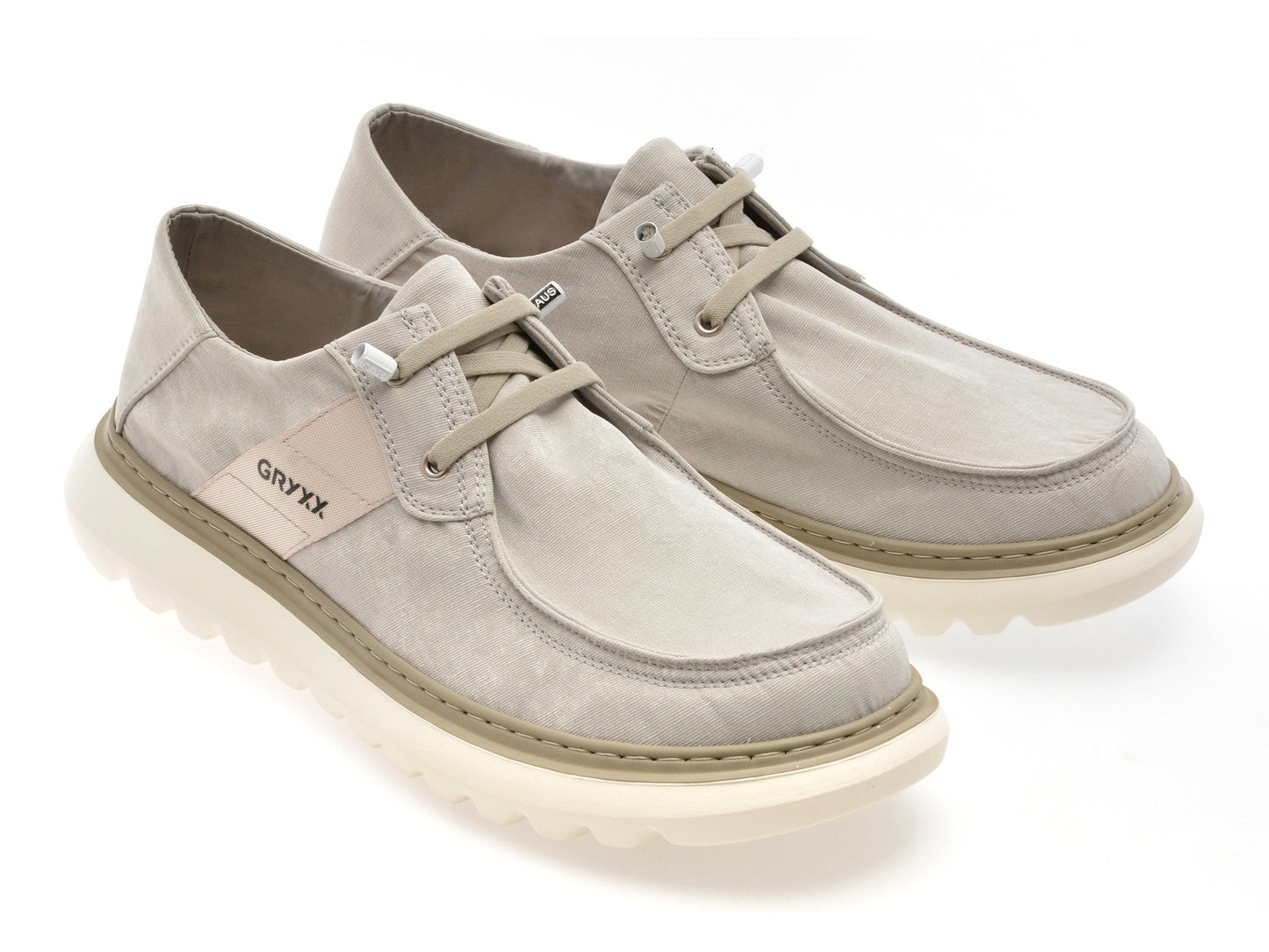 Mocasini GRYXA gri, T1119, din material textil