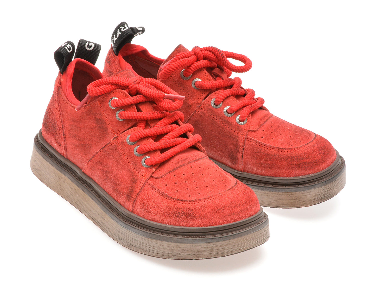 Pantofi sport GRYXA rosii, 10221, din piele intoarsa
