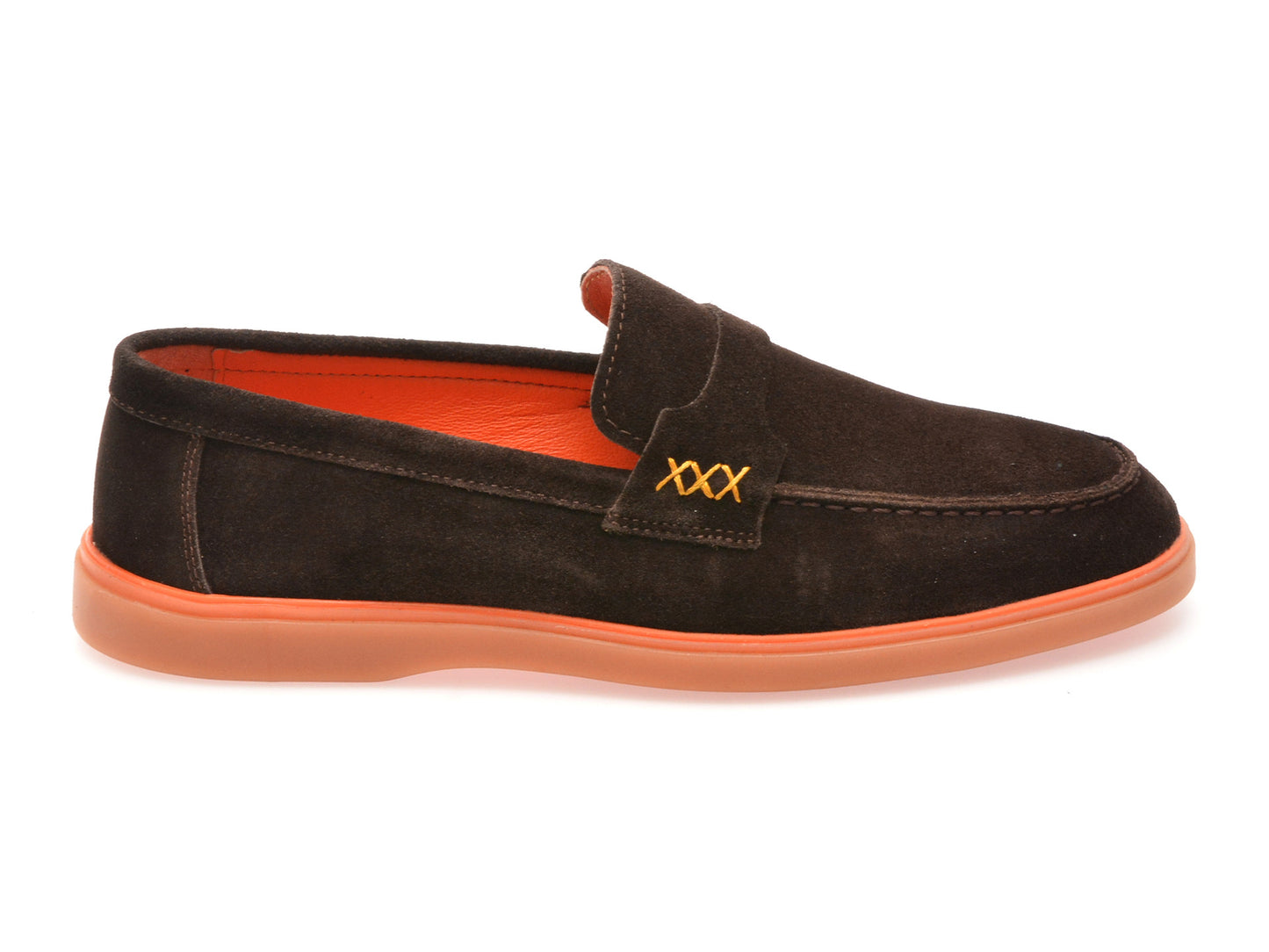 Mocasini GRYXA maro, LP100, din piele intoarsa