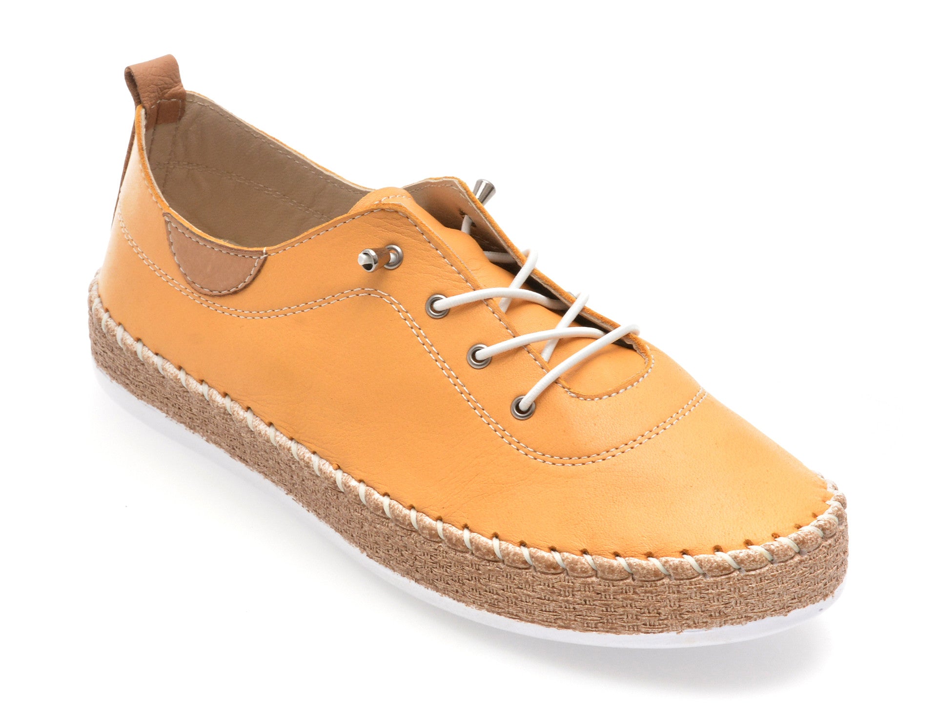 Pantofi GRYXA galbeni, EV3016, din piele naturala