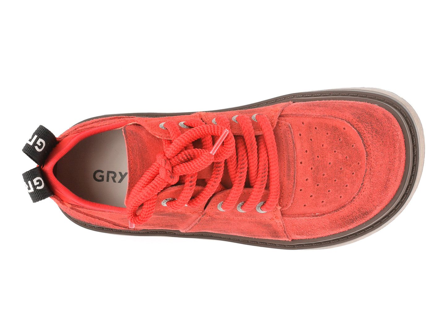Pantofi sport GRYXA rosii, 10221, din piele intoarsa