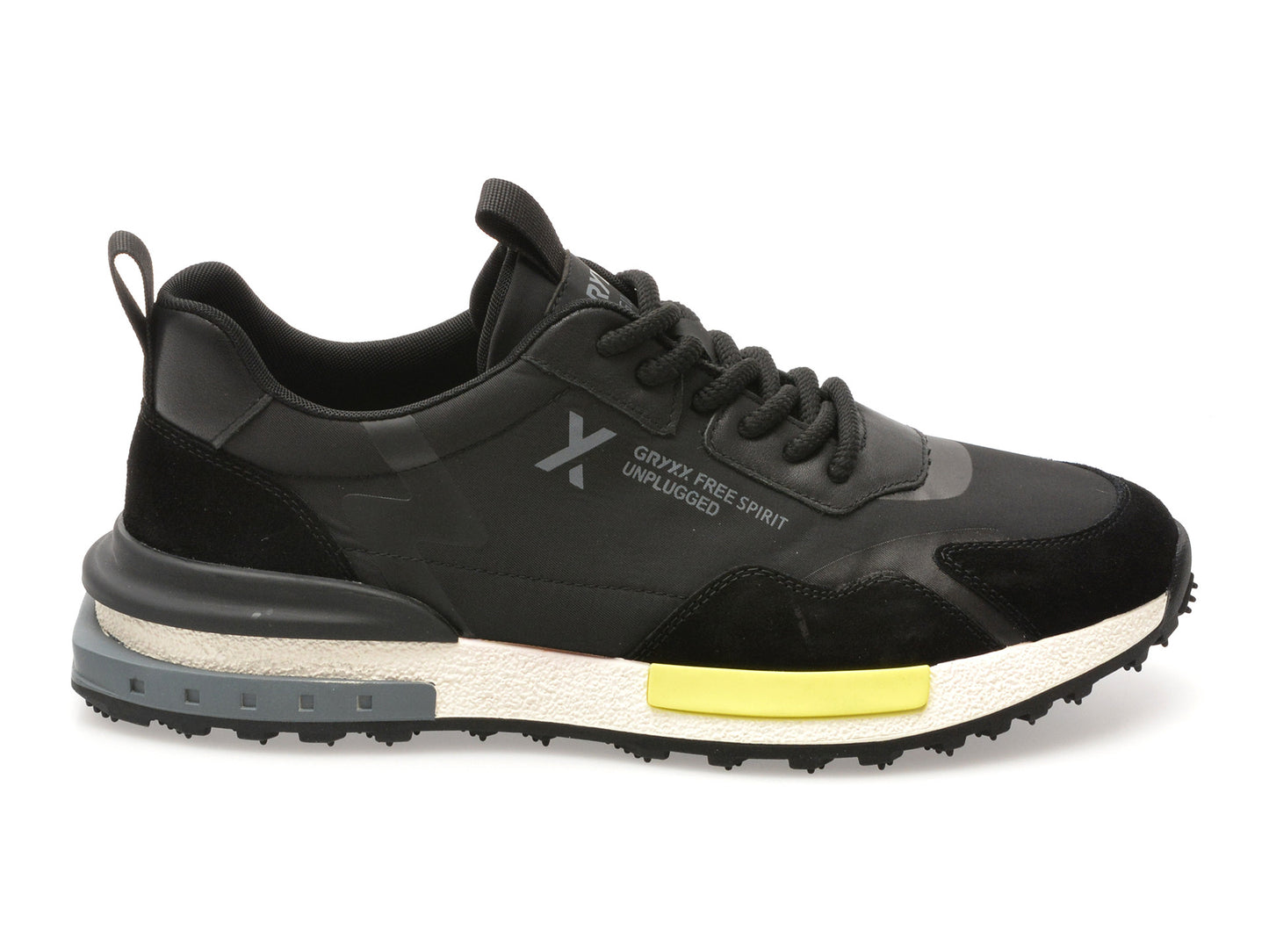 Pantofi sport GRYXA negri, 8286, din material textil