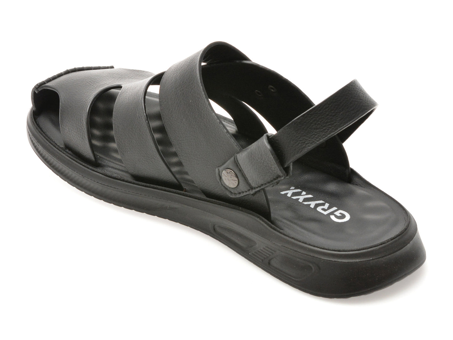 Sandale GRYXA negre, 25SS03, din piele naturala