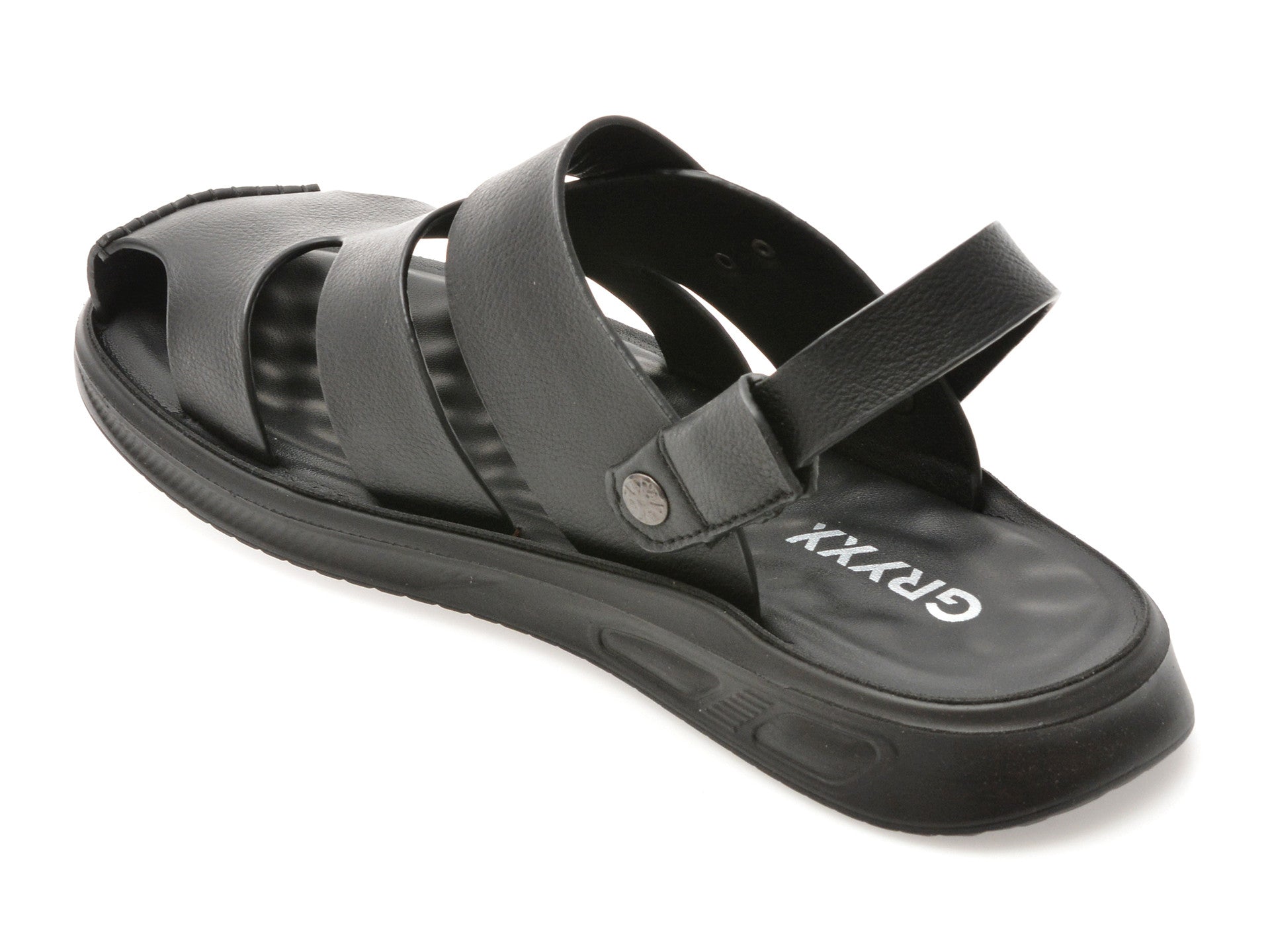 Sandale GRYXA negre, 25SS03, din piele naturala