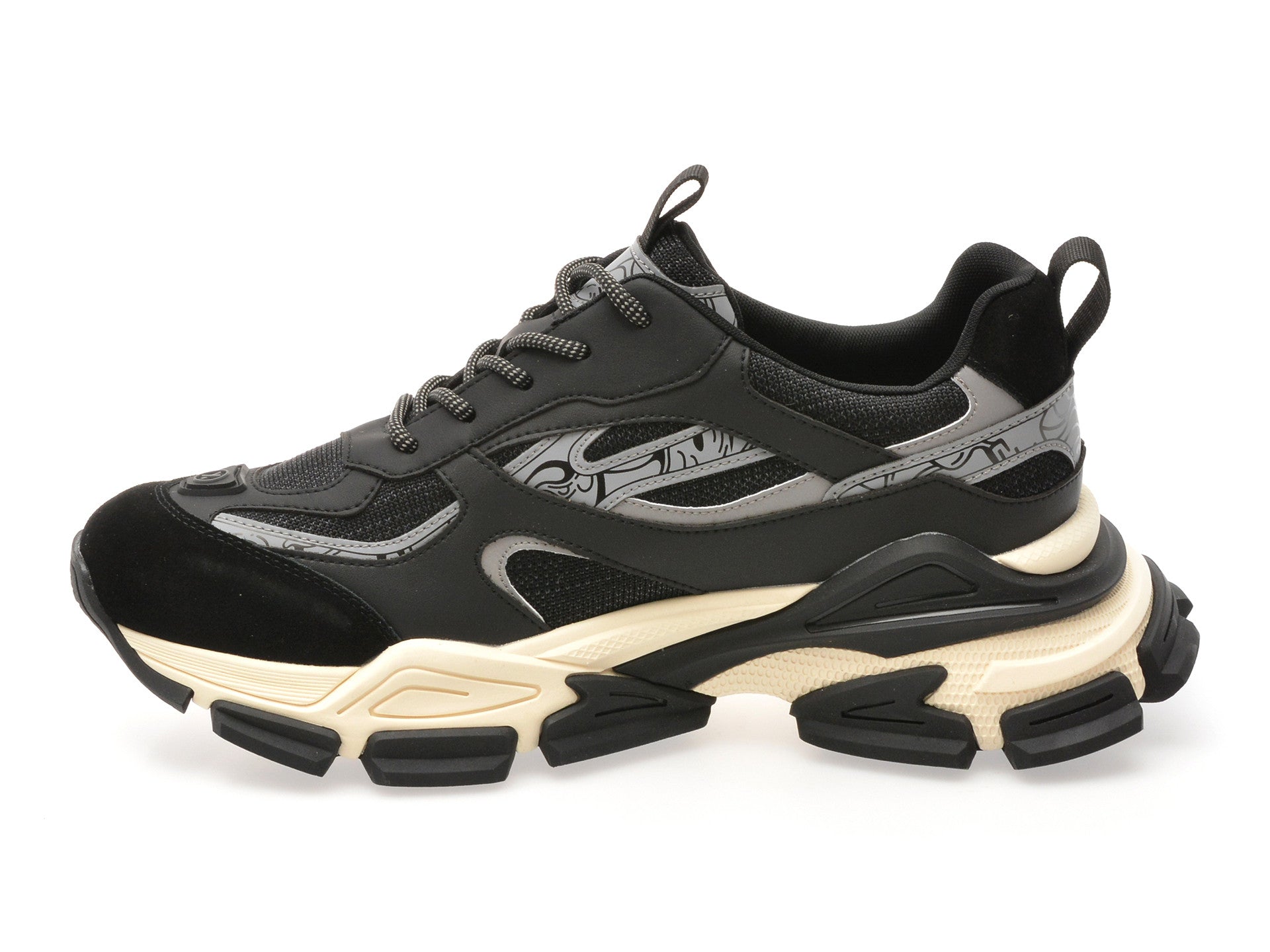 Pantofi sport GRYXA negri, 110031, din material textil