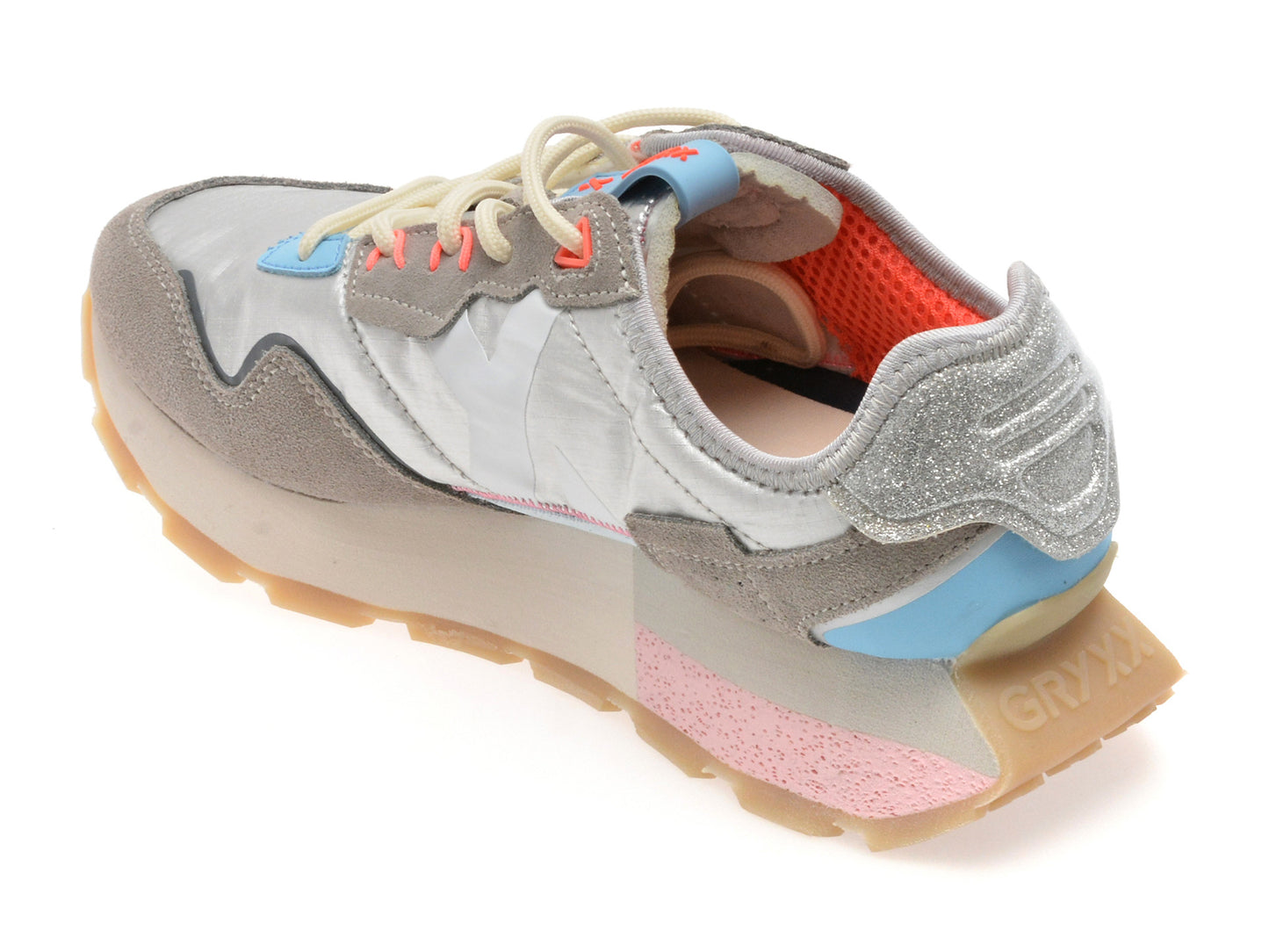 Pantofi sport GRYXA albi, 40061W, din material textil